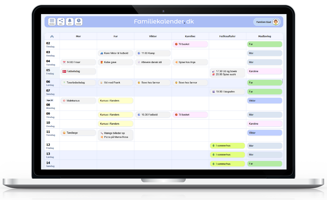 Calendar example